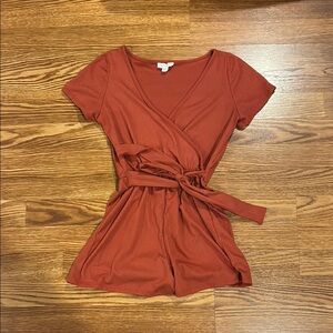 Women's Rust Wrap Romper
